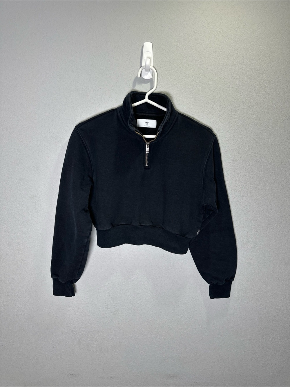 TNA Black Half-Zip Cropped Sweatshirt
